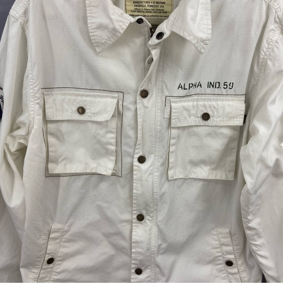 ALPHA Industries Lightweight White Cotton Jacket Size XL - Picture 5 of 13